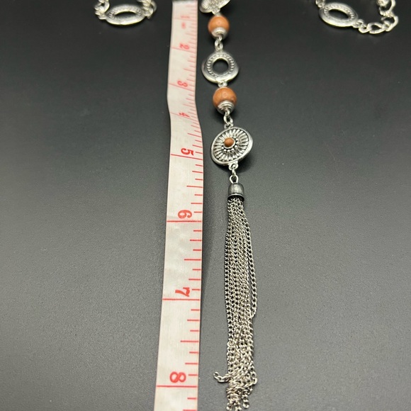 Set - Silver Tone and Brown Women's Jewelry Boho - Picture 4 of 5